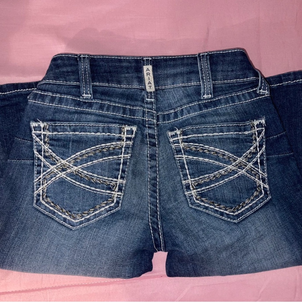 Ariat Blue Boot Cut Jeans with Decorative Stitching
